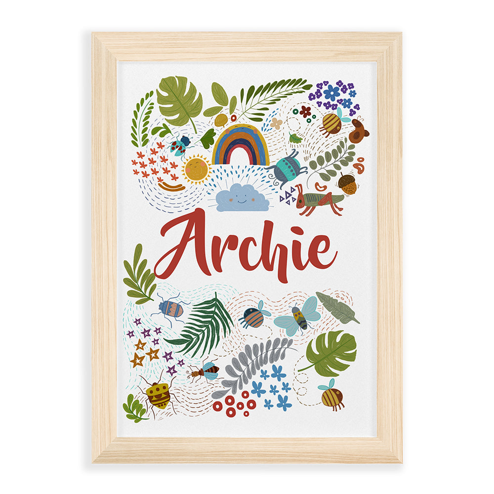 Personalized Wall Print - Personalized Nature-Inspired Children's Print 