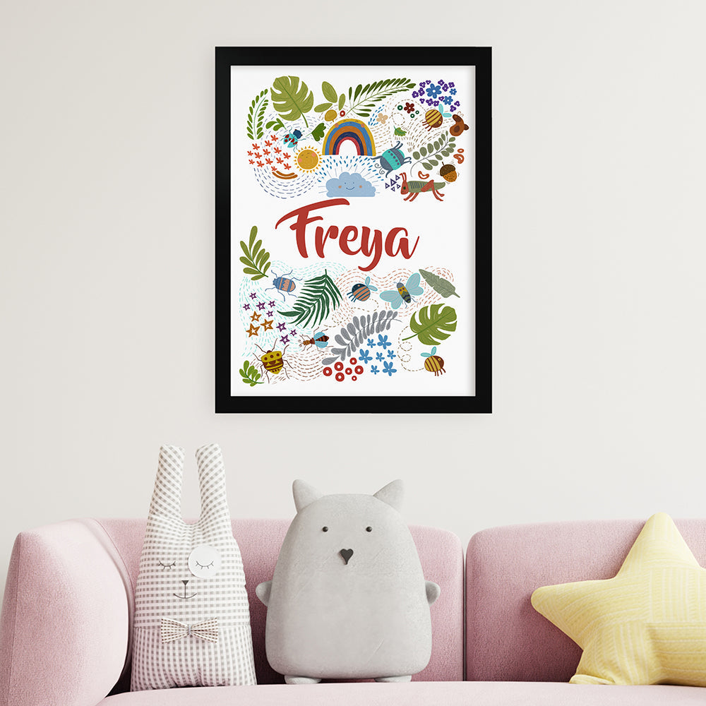 Personalized Wall Print - Personalized Nature-Inspired Children's Print 