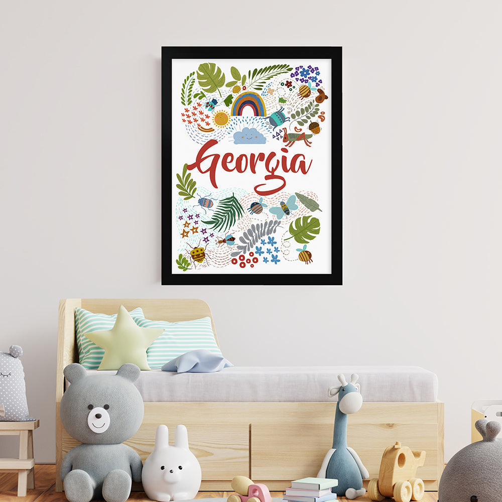 Personalized Wall Print - Personalized Nature-Inspired Children's Print 