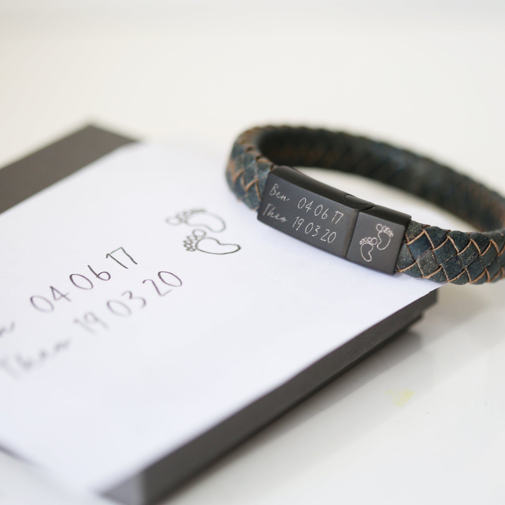 Personalized Men's Bracelets - Handwriting Engraved Antique Style Bracelet - Iron 