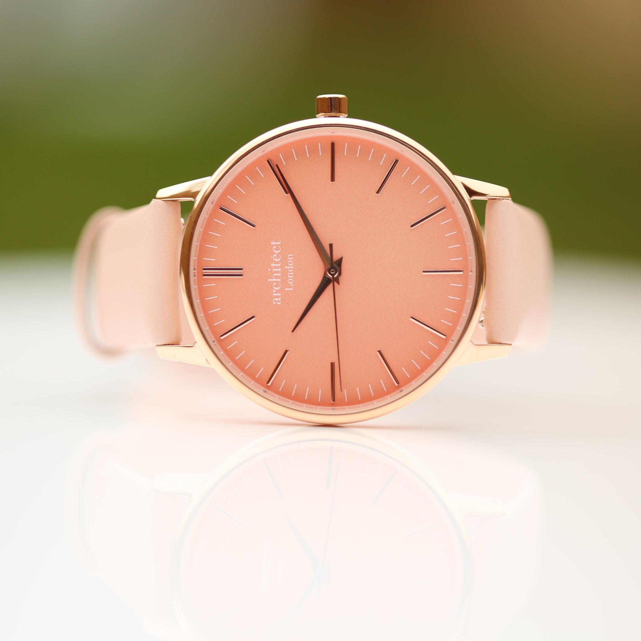 Personalized Ladies' Watches - Handwriting Engraved Watch In Light Pink 