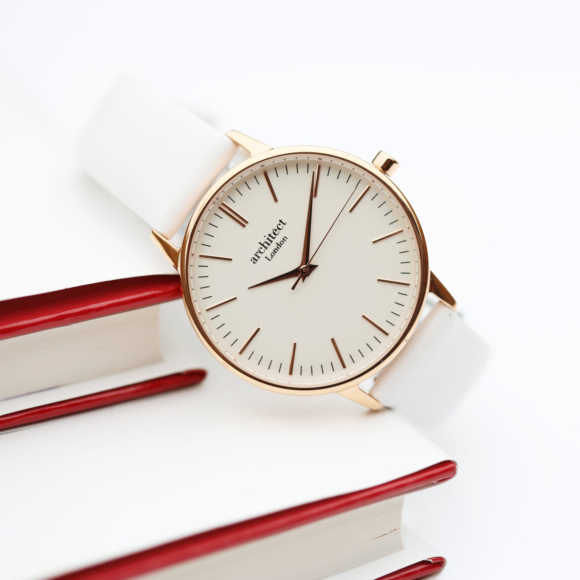 Personalized Ladies' Watches - Ladies Handwriting Engraved Watch in White Strap 