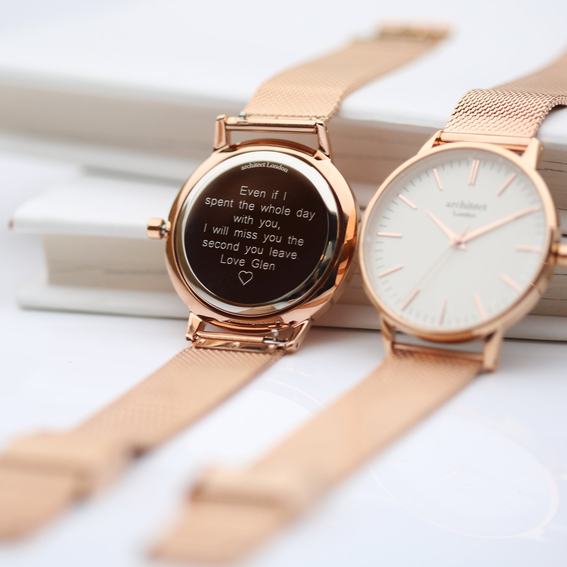 Personalized Ladies' Watches - Women's Engraved Watch In Rose Gold 