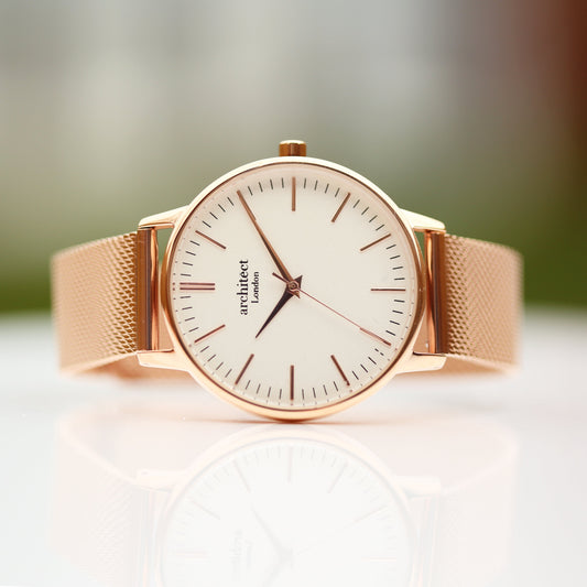 Women's Engraved Watch In Rose Gold