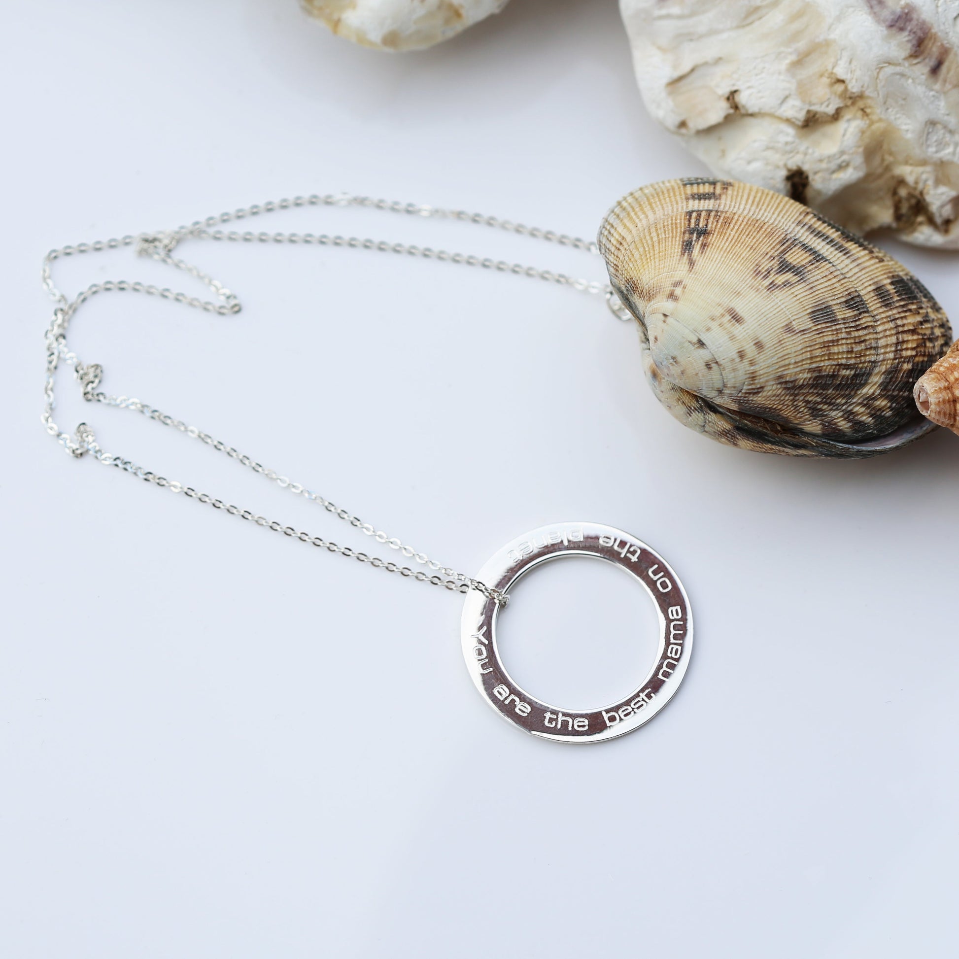 Personalized Necklaces - Sterling Silver Halo Necklace 