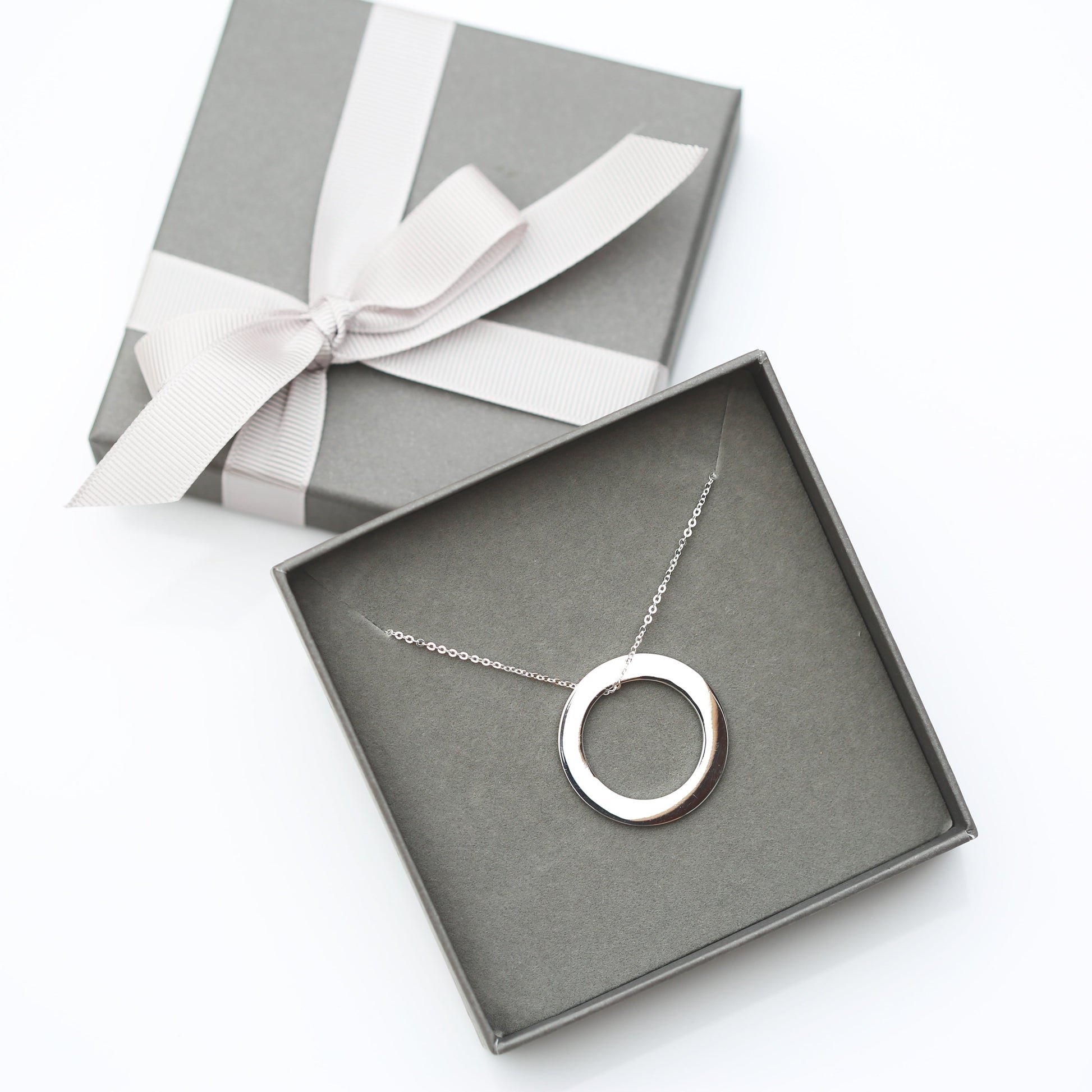 Personalized Necklaces - Sterling Silver Halo Necklace 