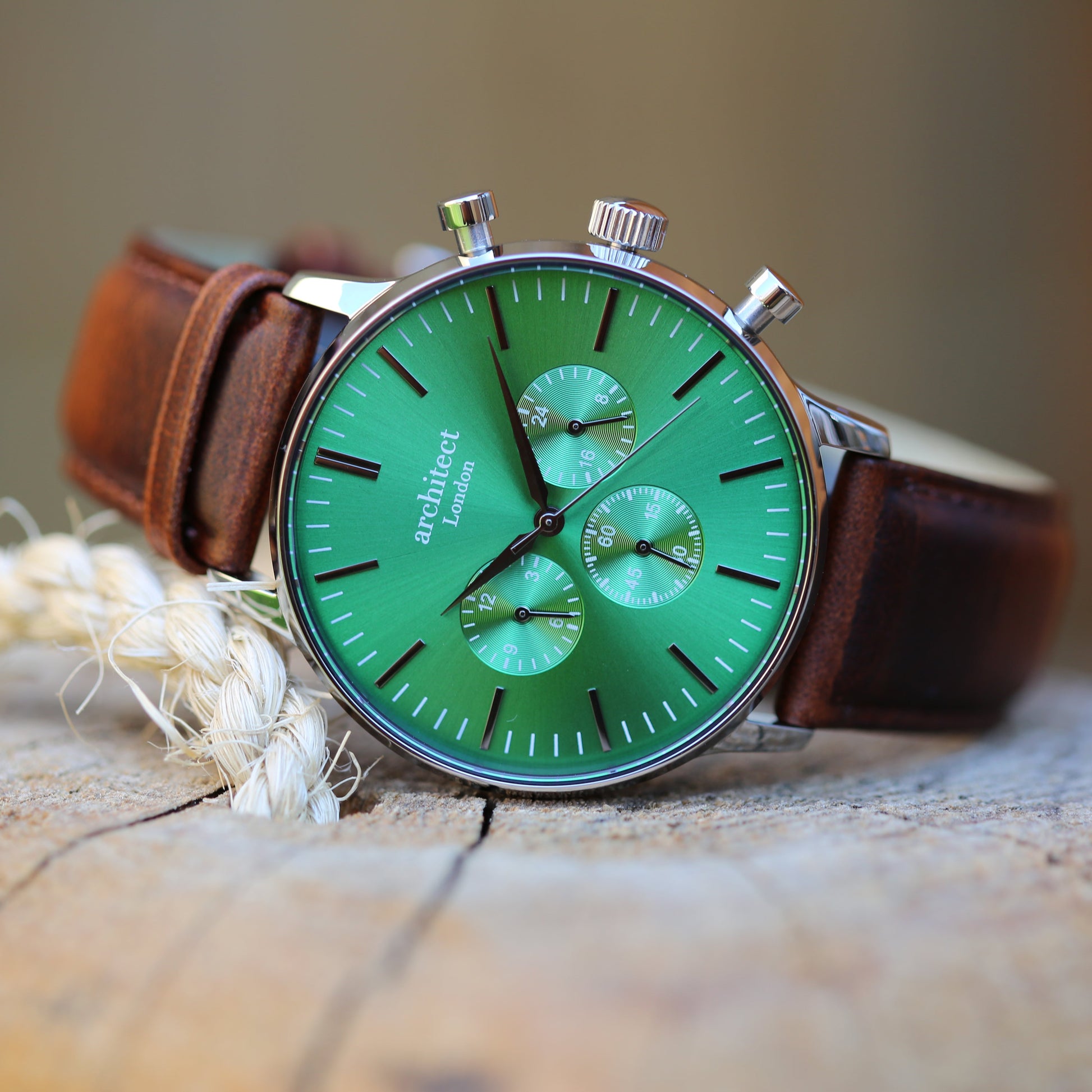 Personalized Men's Watches - Men's Personalized Green Face Watch 