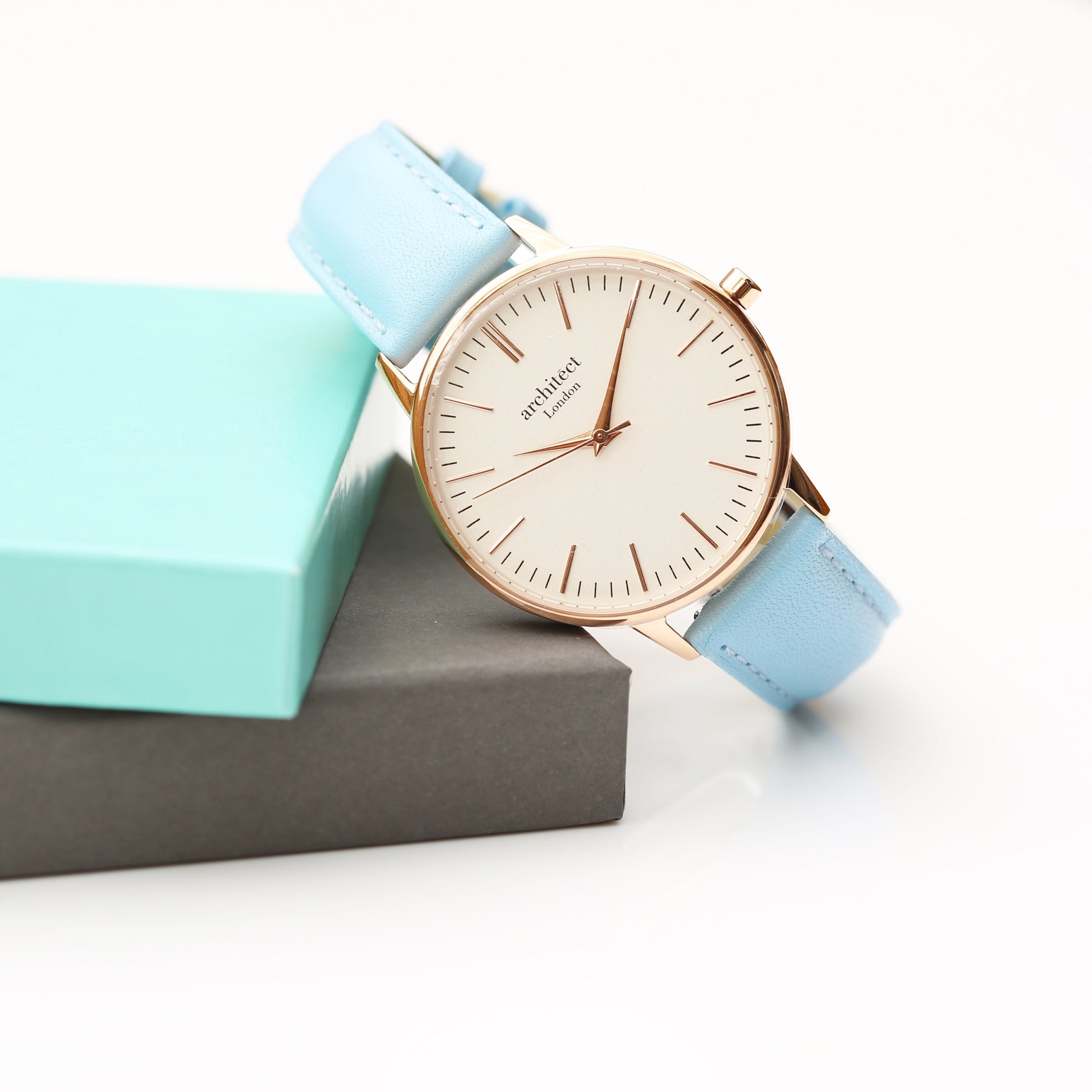 Personalized Ladies' Watches - Women's Engraved Watch In Light Blue 