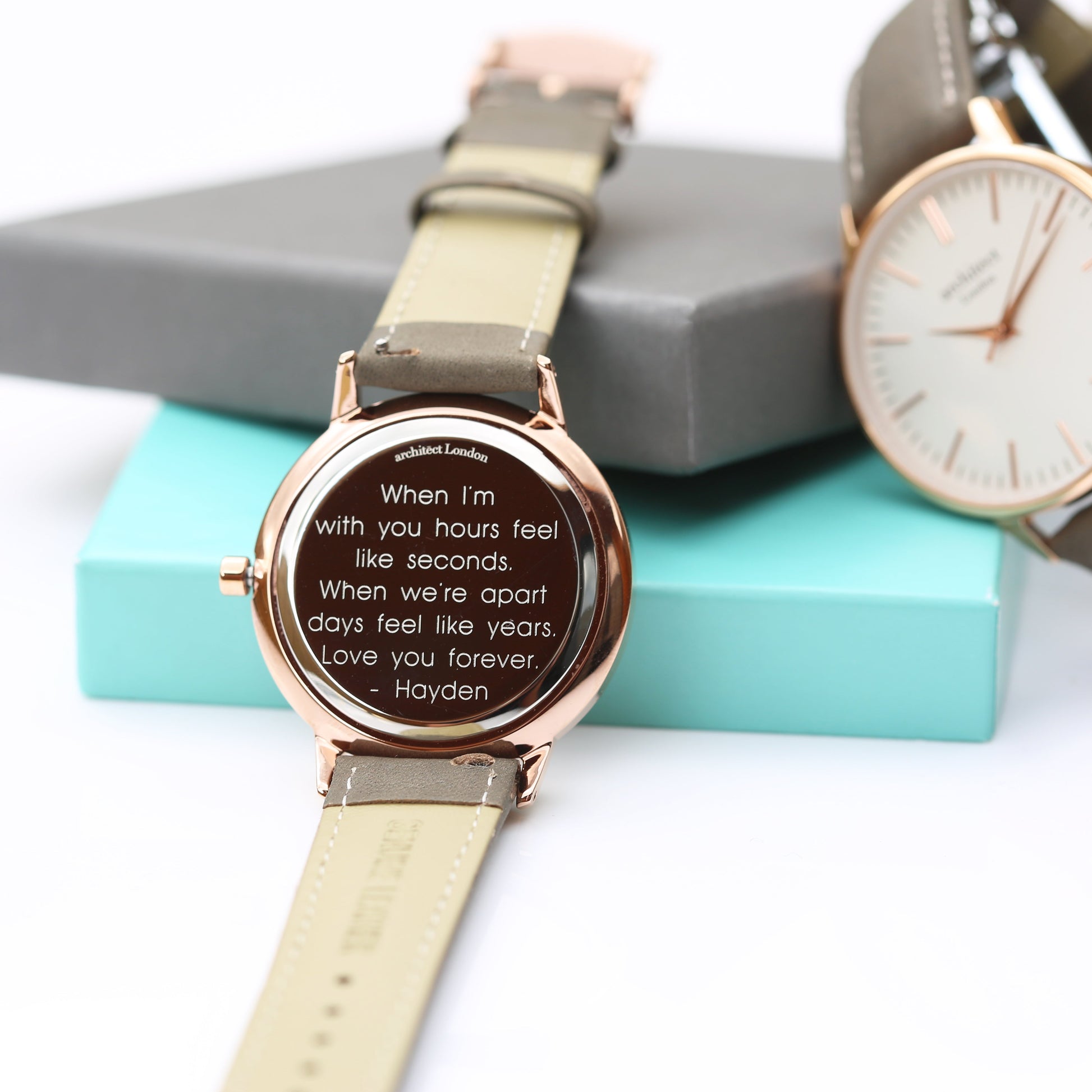 Personalized Ladies' Watches - Women's Engraved Watch In Light Grey 