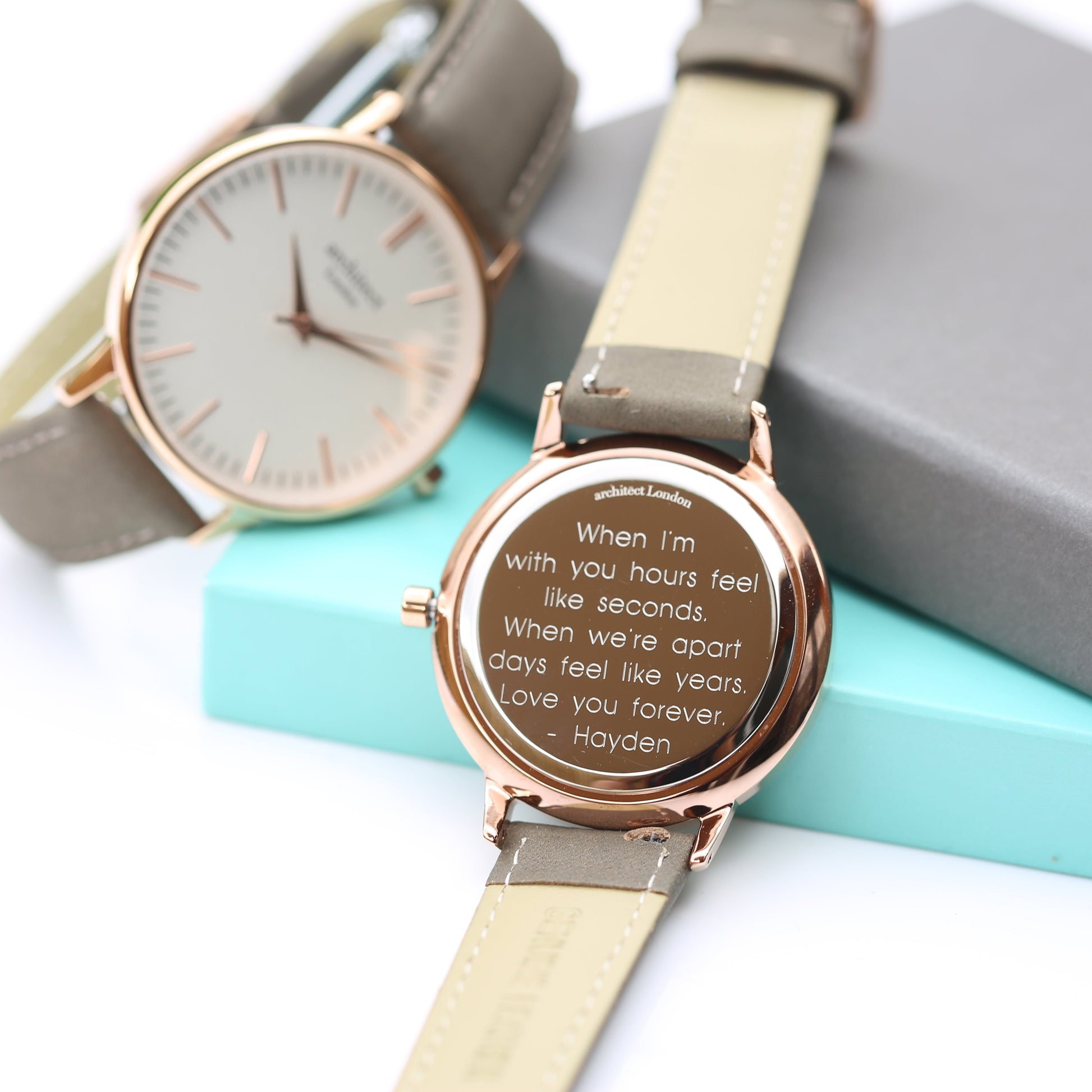 Personalized Ladies' Watches - Women's Engraved Watch In Light Grey 