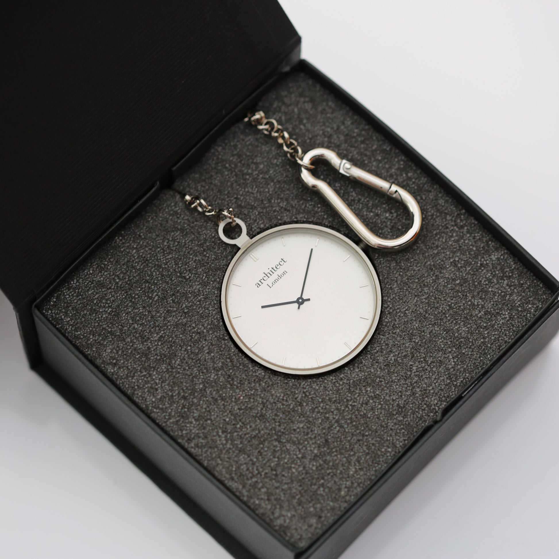 Personalized Pocket Watches - Modern Pocket Watch Silver - Handwriting Engraving 