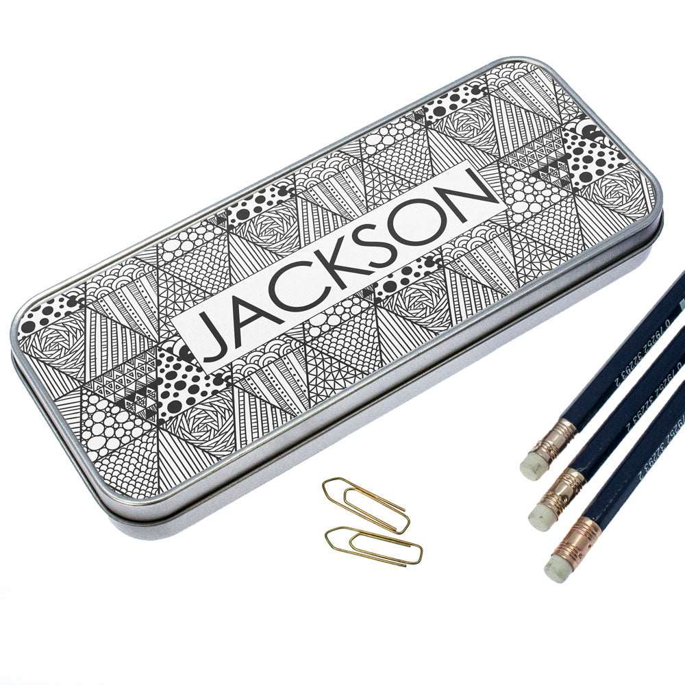 Personalized Pencil Cases - Abstract Sketch Pencil Case 