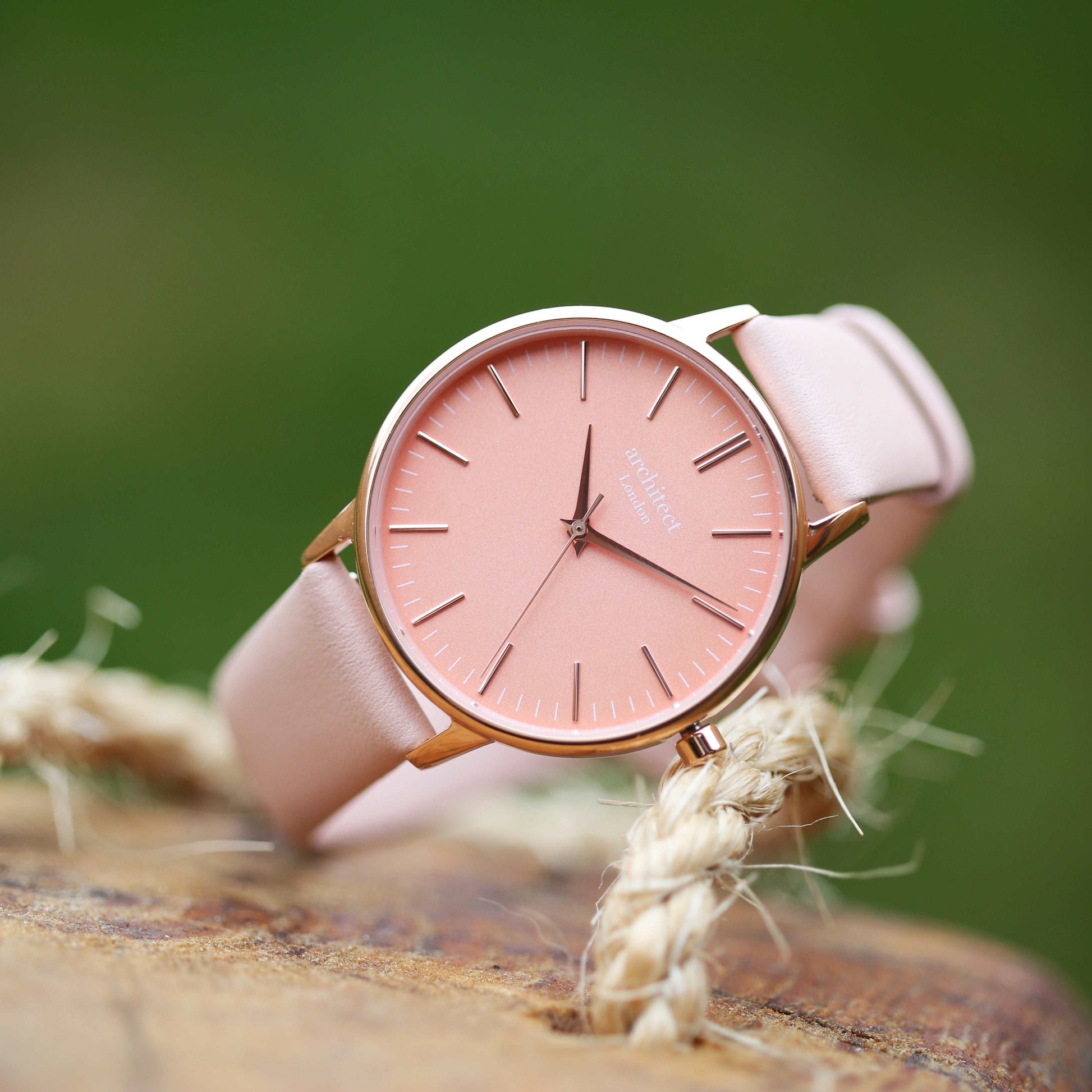 Personalized Ladies' Watches - Architect Coral Engraved Watch In Light Pink 