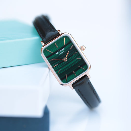 Architēct Lille Engraved Watch In Pine Green