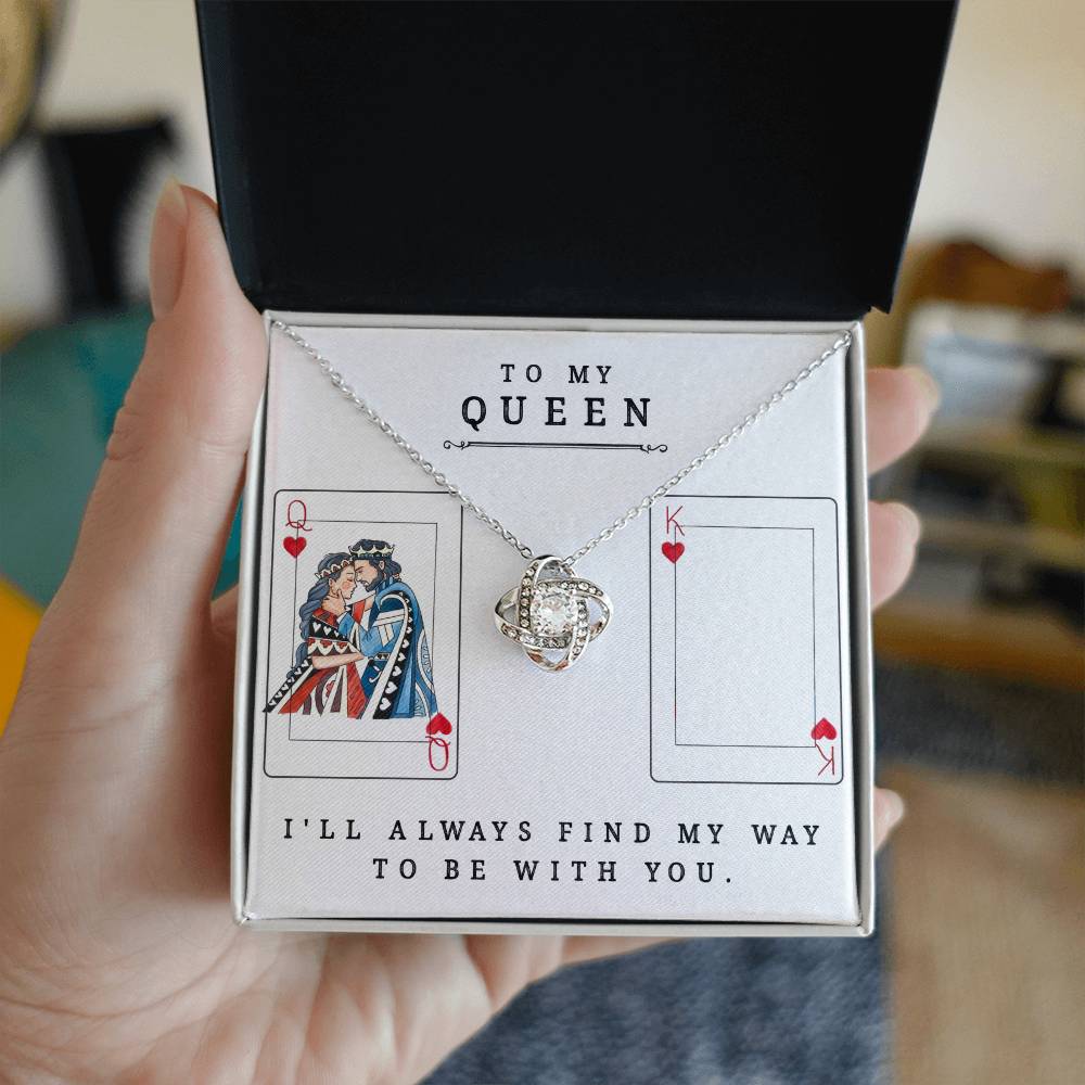Personalized Necklaces + Message Cards - My Queen - Love Knot Necklace 