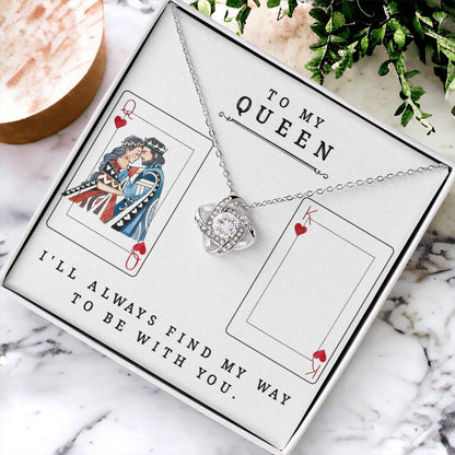Personalized Necklaces + Message Cards - My Queen - Love Knot Necklace 