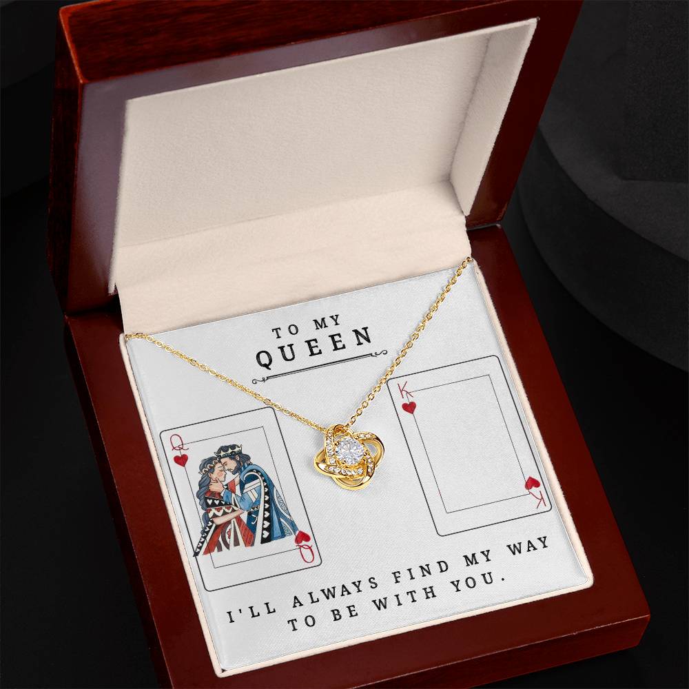 Personalized Necklaces + Message Cards - My Queen - Love Knot Necklace 