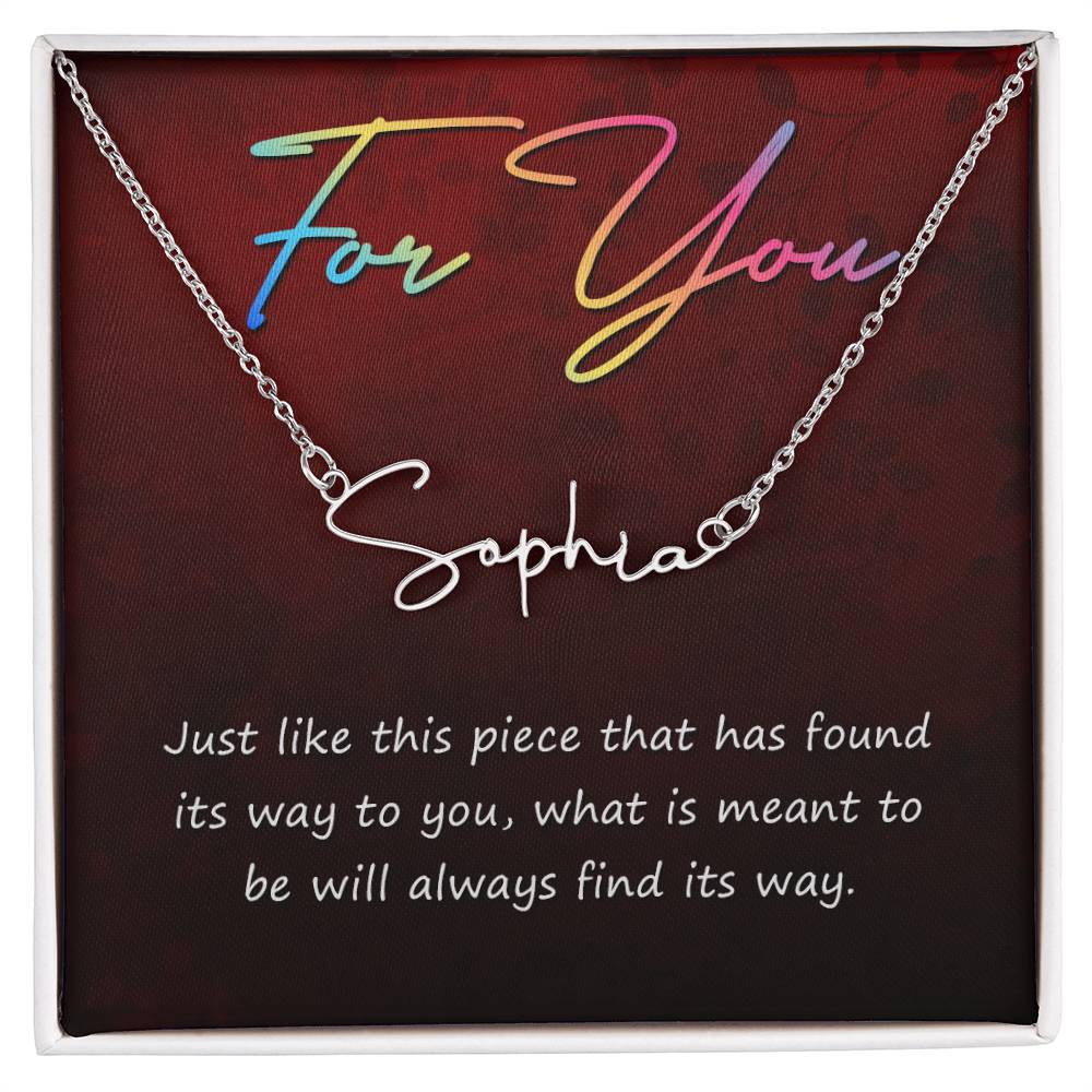 Personalized Necklaces + Message Cards - Signature Name Necklace - For You 