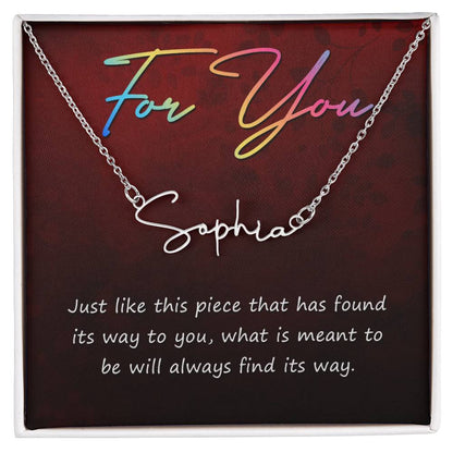 Personalized Necklaces + Message Cards - Signature Name Necklace - For You 
