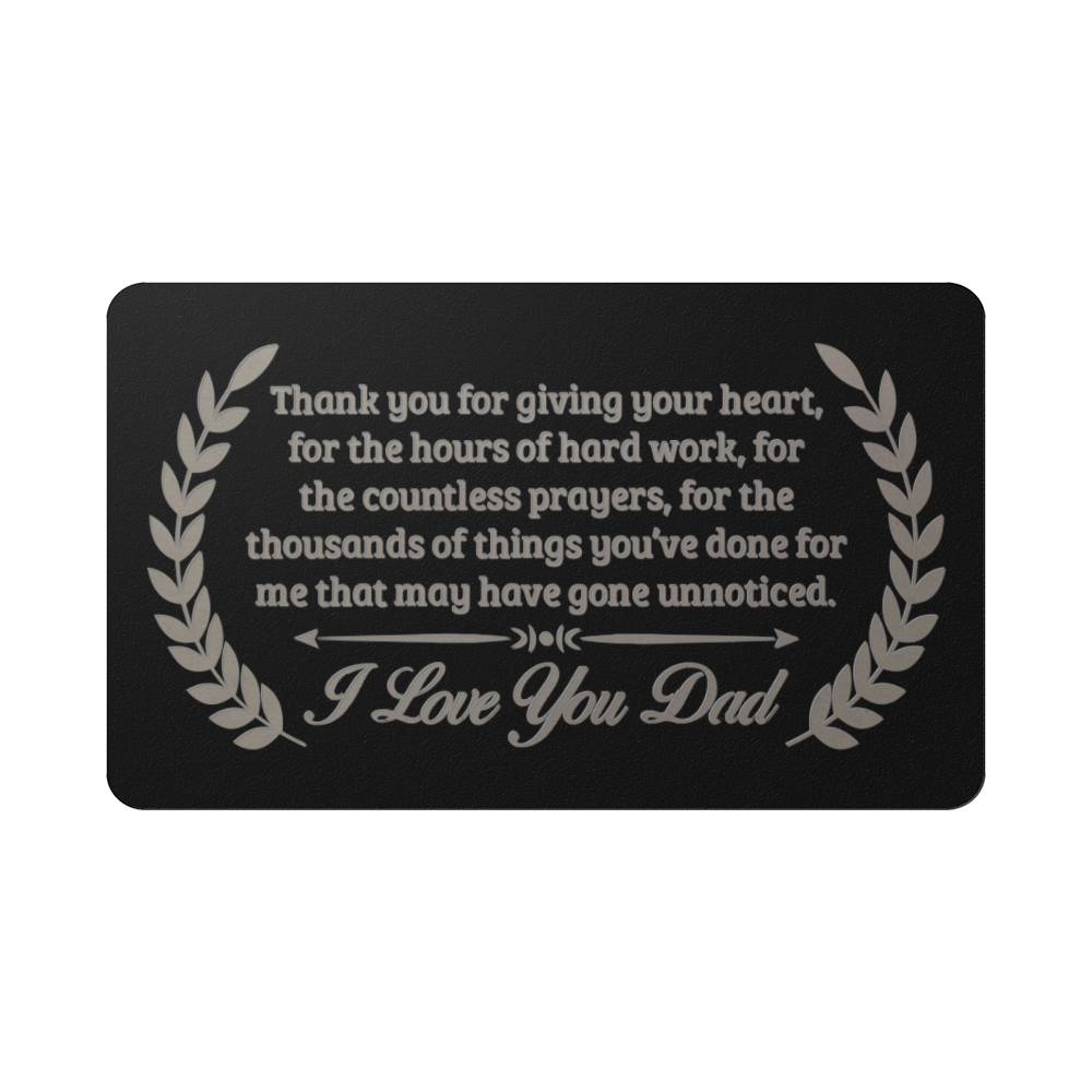 Personalized Jewelry - Love Dad Wallet Card 