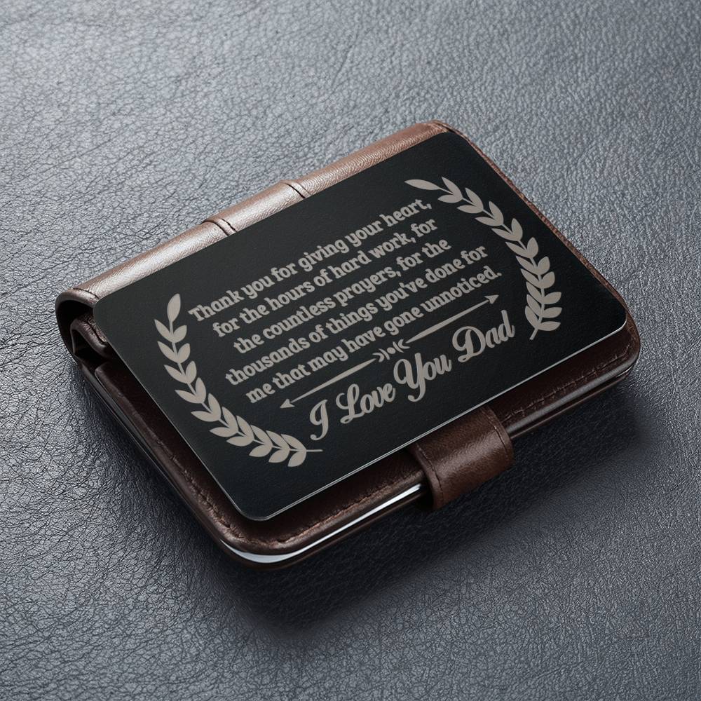 Personalized Jewelry - Love Dad Wallet Card 