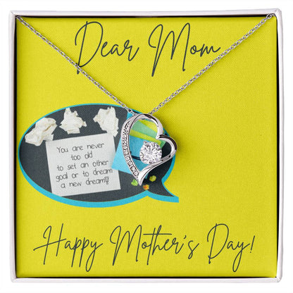 Personalized Necklaces + Message Cards - Mom Forever Love Necklace + Never Too Old Card Insert 