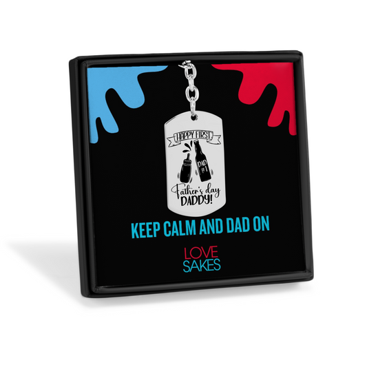 Personalized Happy 1st Father's Day Keychain