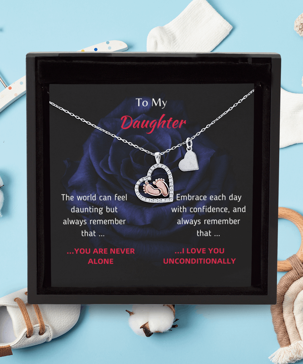 Personalized Necklaces - Baby-feet Heart Necklace -  Never Alone 