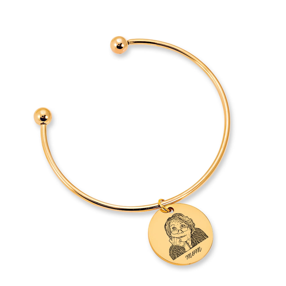 Personalized Human Portrait Bangle - GiftsofaKind