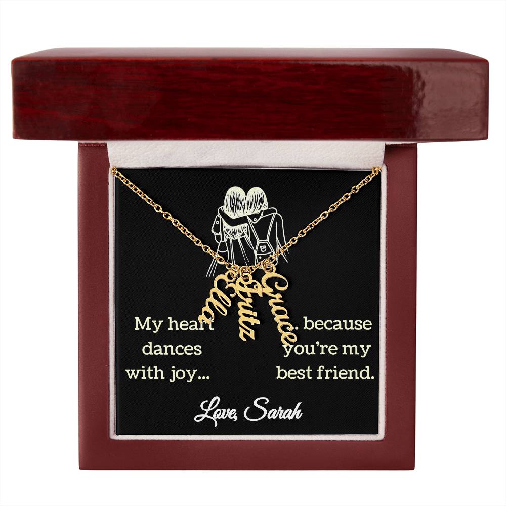 Personalized Necklaces + Message Cards - Best Friends Multi-Name Necklace 