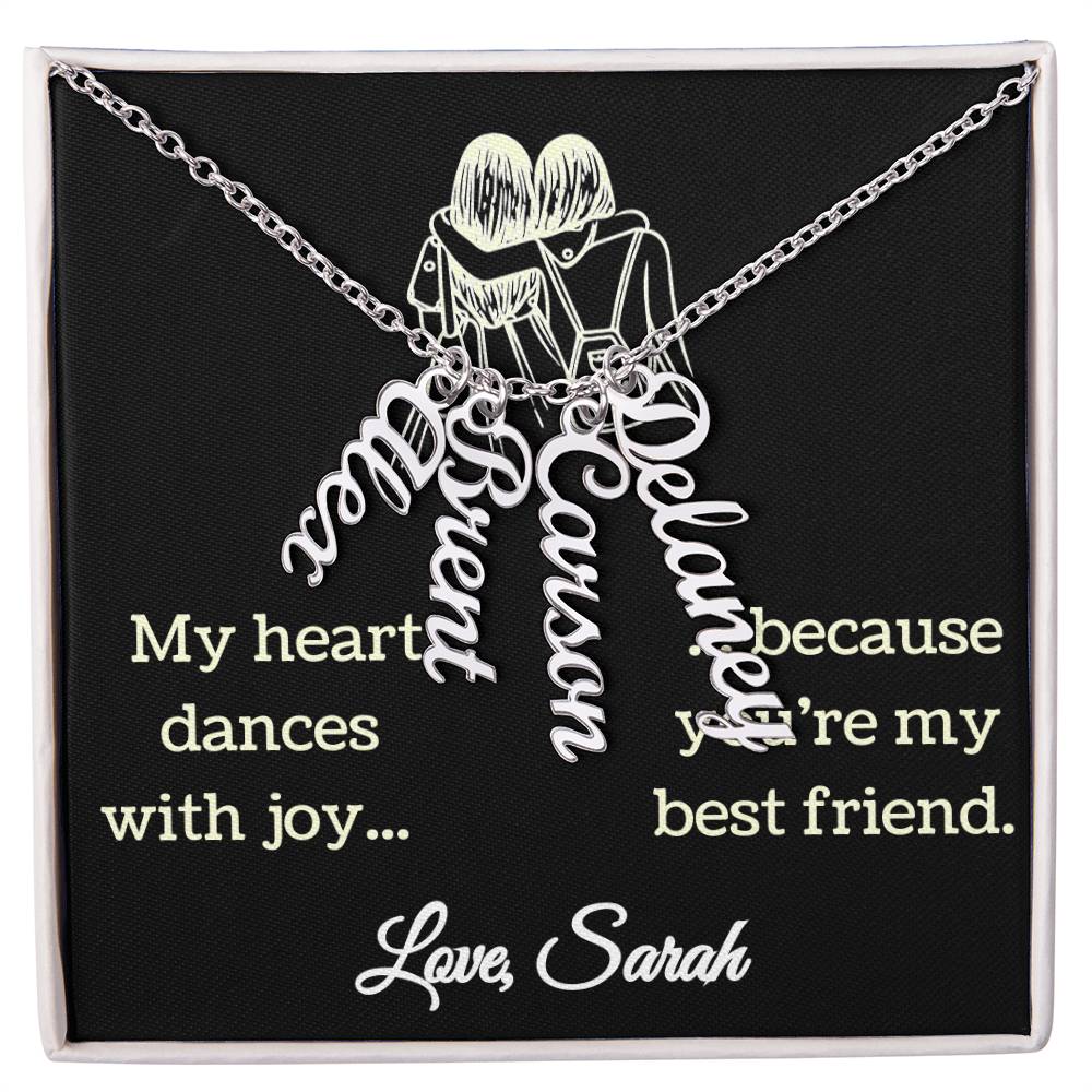 Personalized Necklaces + Message Cards - Best Friends Multi-Name Necklace 