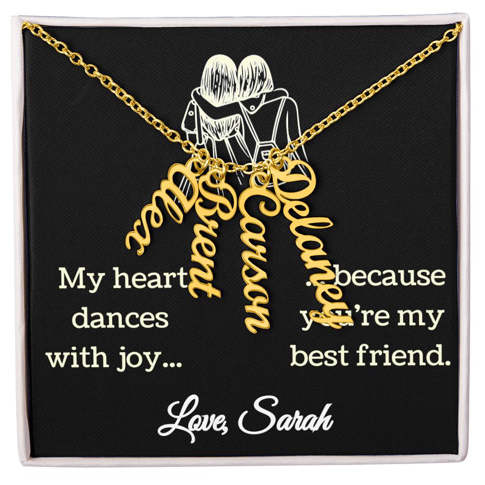 Personalized Necklaces + Message Cards - Best Friends Multi-Name Necklace 