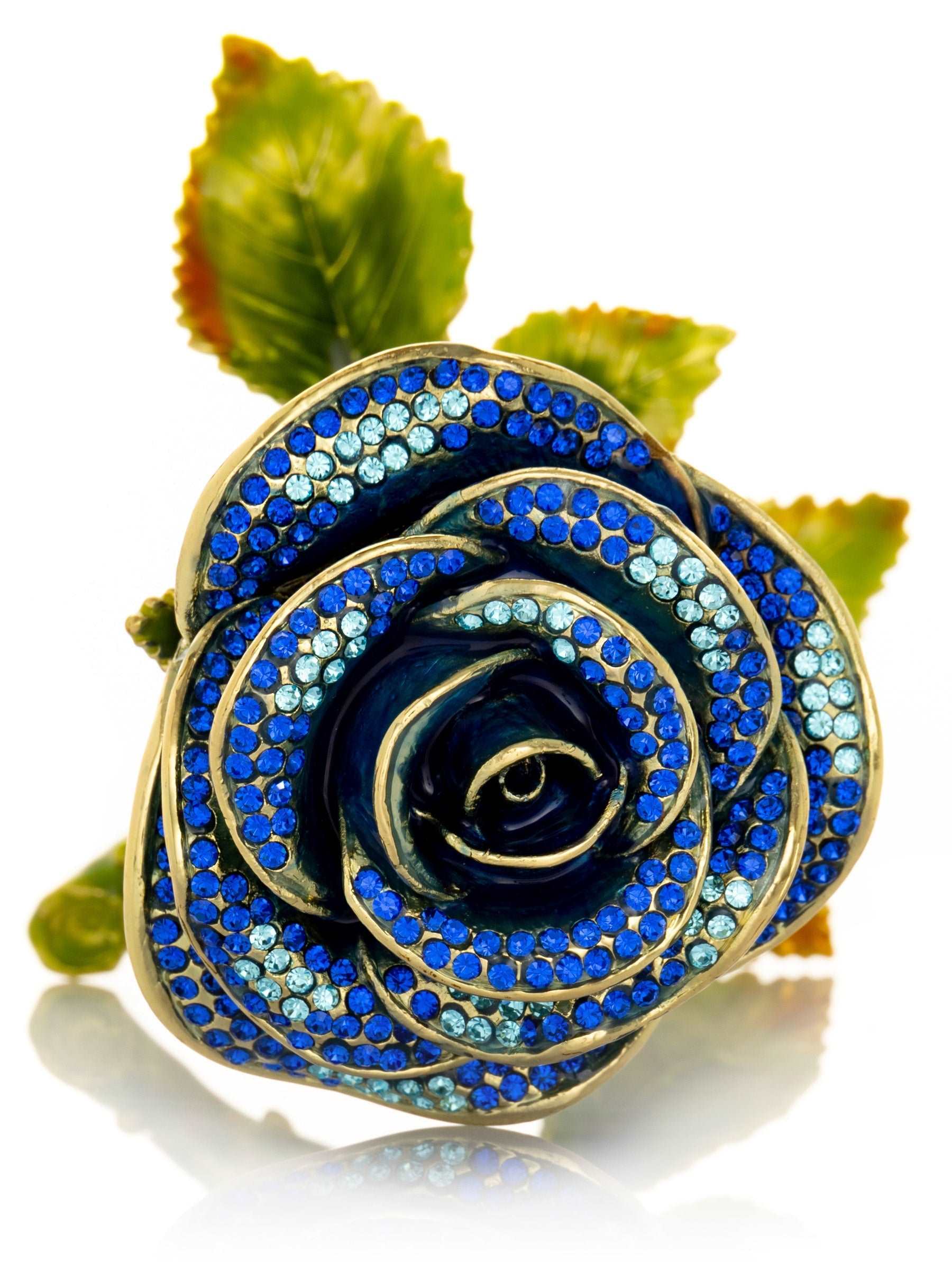 Personalized Trinket Boxes - Blue Rose Trinket Box 