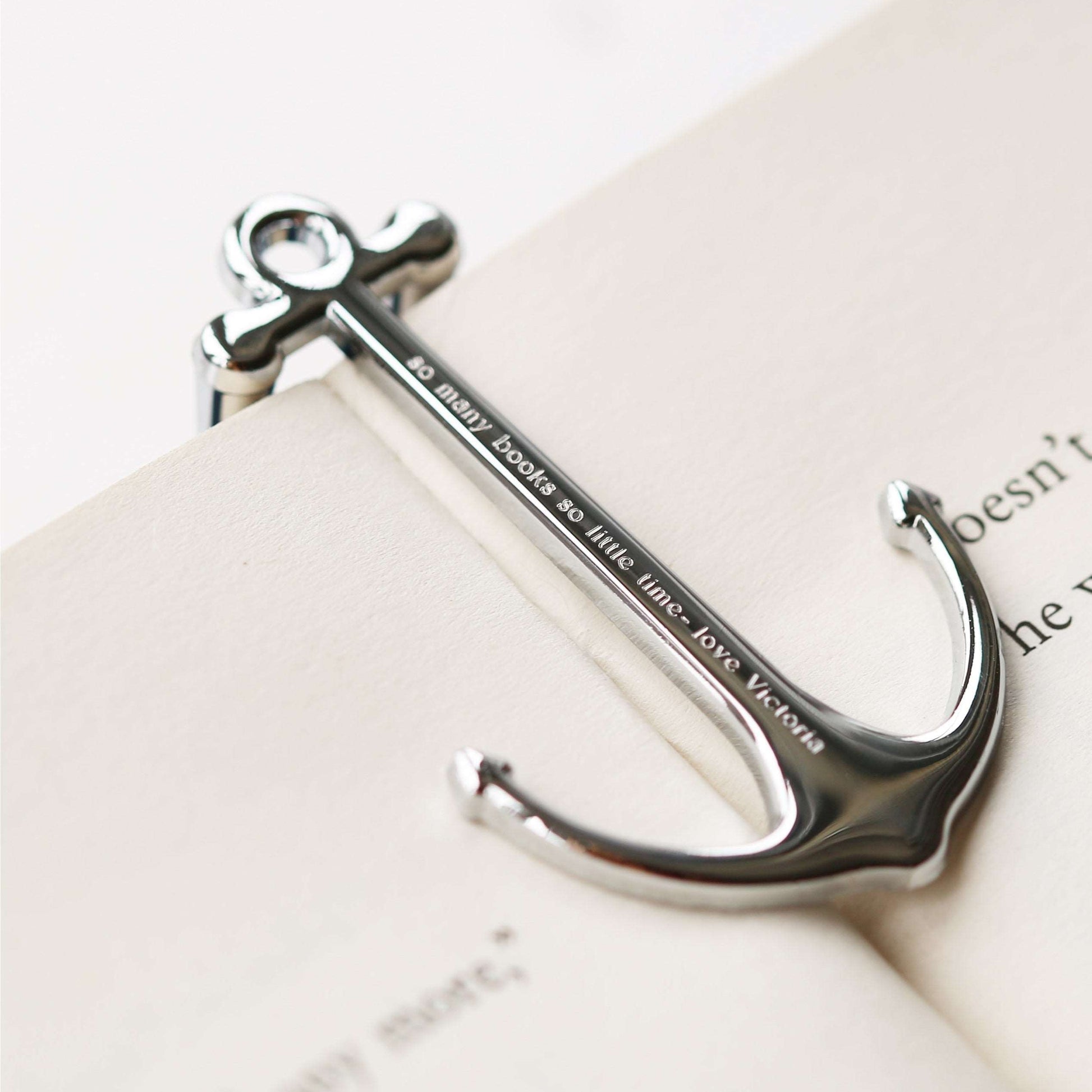 Personalized Book Anchor - Book Anchor - Silver & Black 