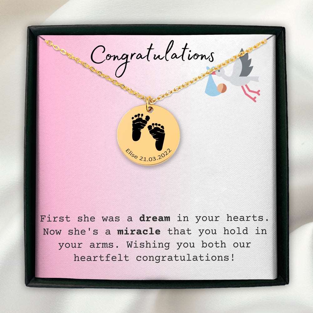 Personalized Necklaces - Custom Baby Feet Necklace 