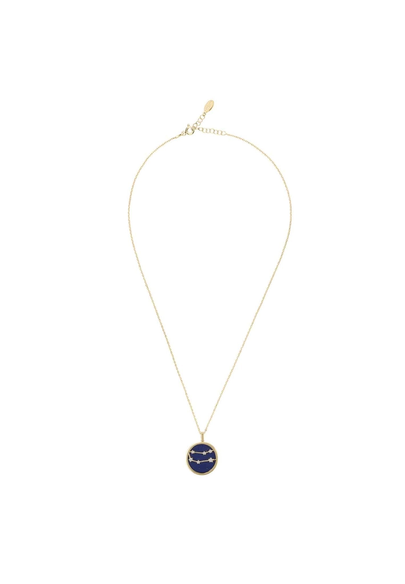Personalized Necklaces - Zodiac Lapis Lazuli Star Constellation Pendant Necklace Gold Gemini 