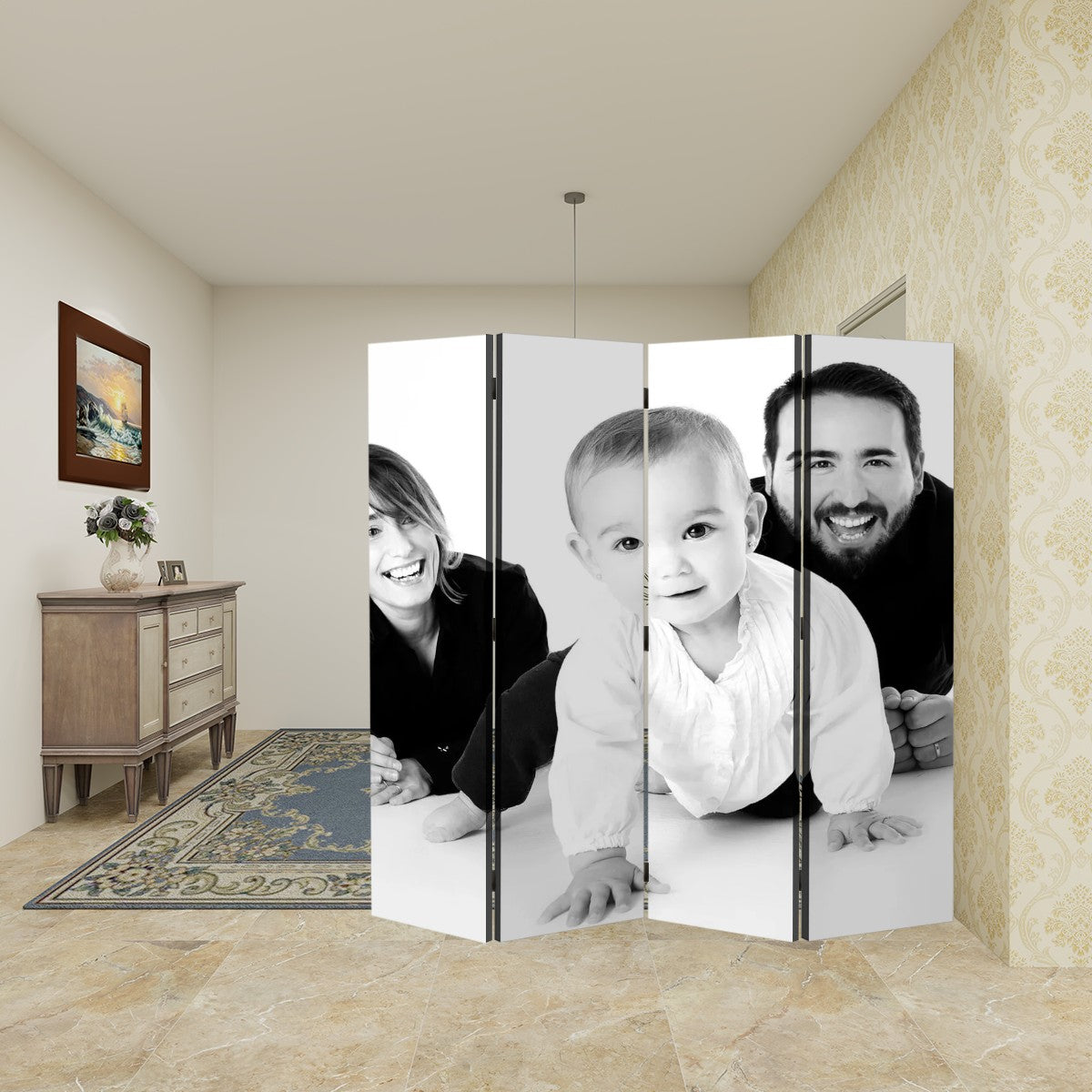 4-Panel Photo Personalized Room Divider - Lovesakes