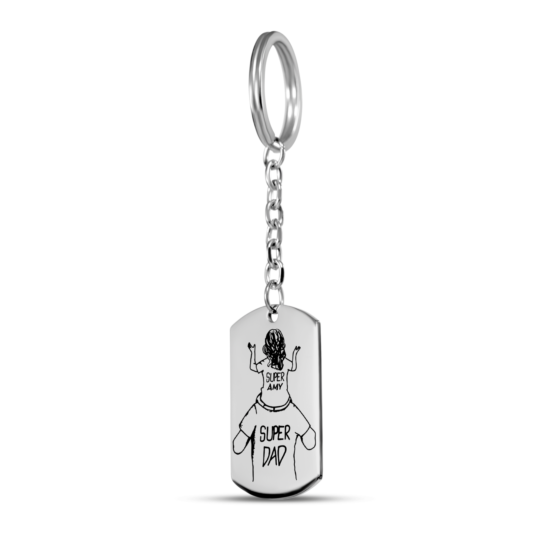Personalized Keyrings - Personalized Super Father-Daughter Keychain 