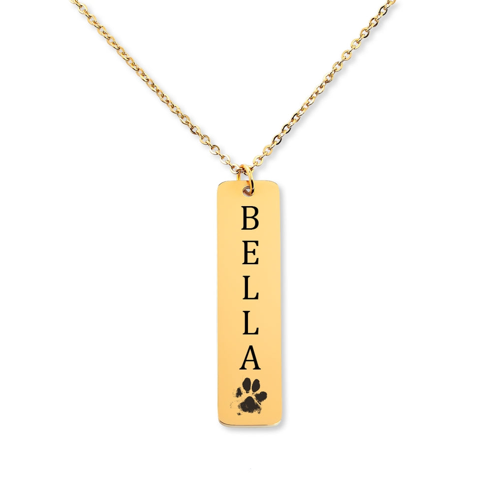 Personalized Necklaces - Pet's Name & Paw Print Necklace 