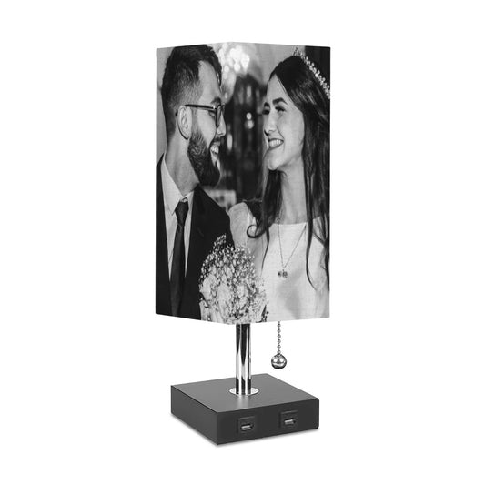 Square Custom Photo Table Lamp