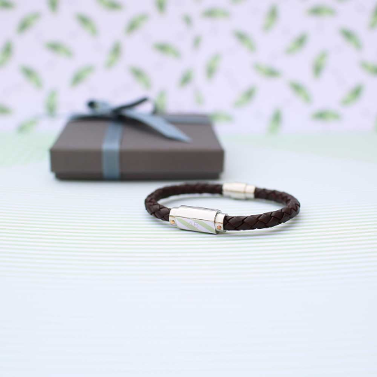 Personalized Men's Bracelets - Personalized Twisted Leather Bracelet 