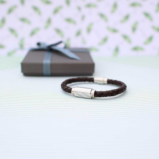 Personalized Twisted Leather Bracelet