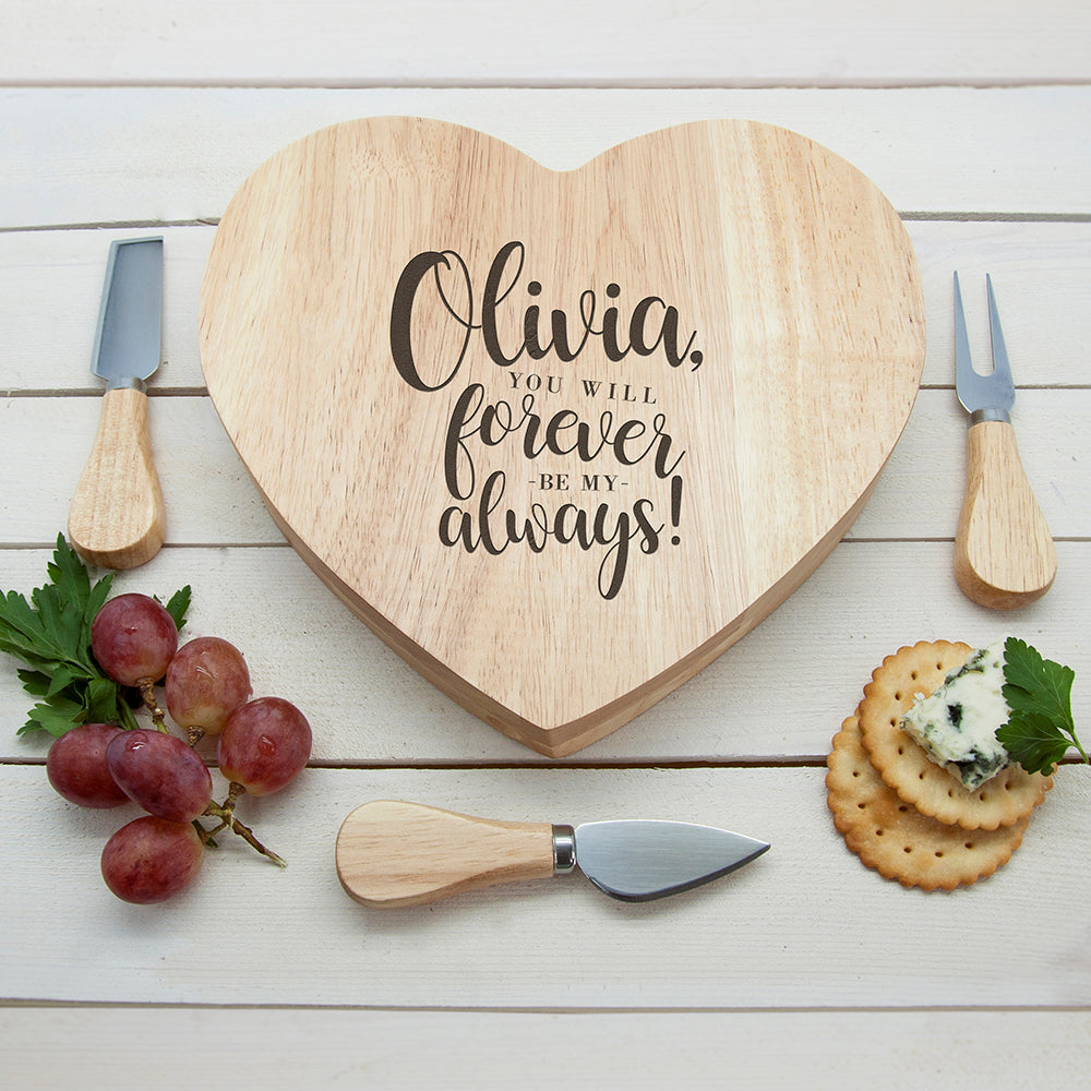 Personalized Wooden Cheese Boards - Personalized Forever My Always Cheese Board 