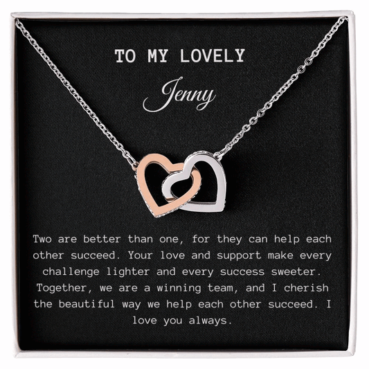 Personalized Interlocked Hearts Necklace, 2 Are Better Than 1
