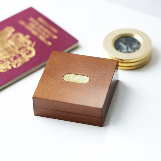 Personalized Compass With Monogrammed Timber Box