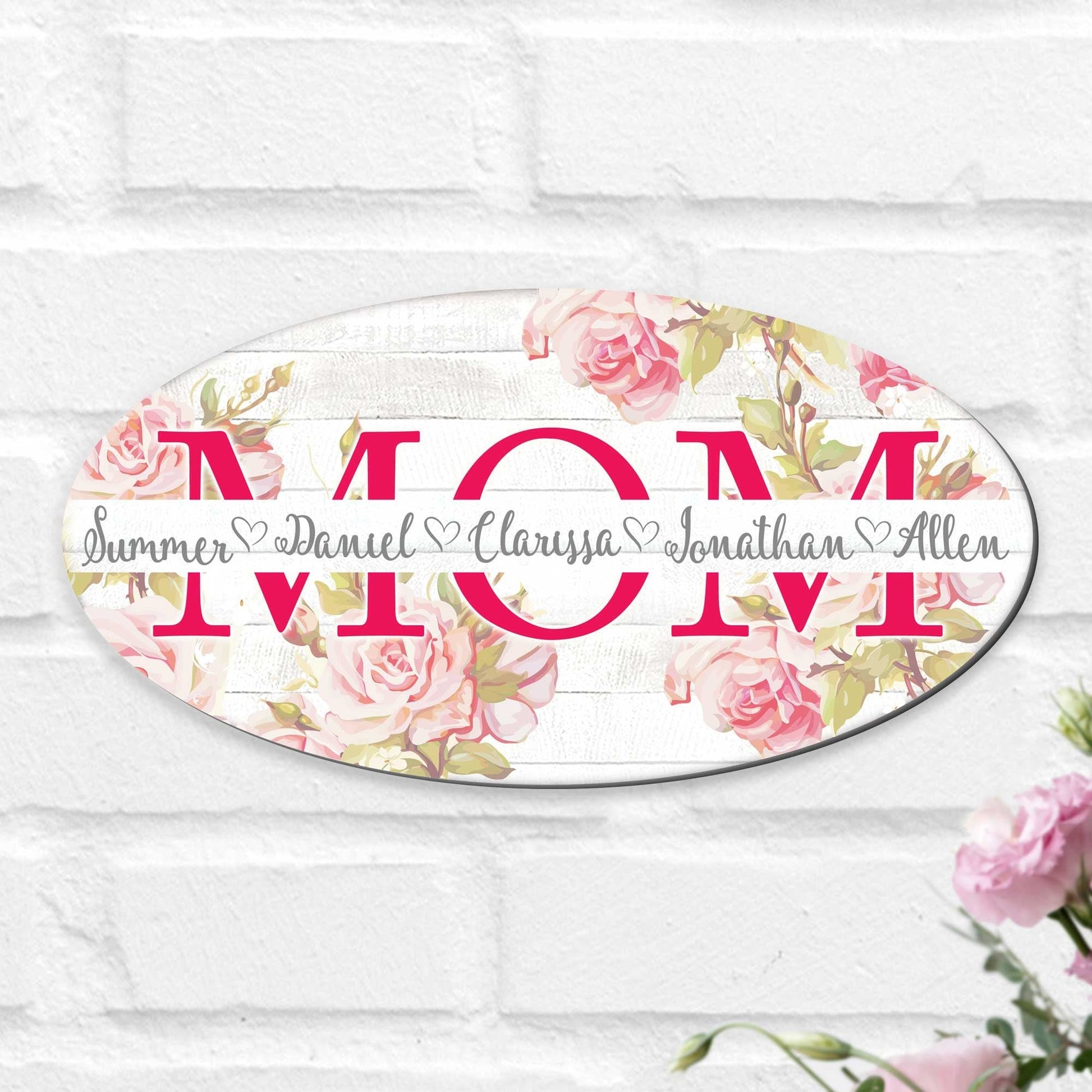 Personalized Signs - Custom Mom Sign With Children's Names 