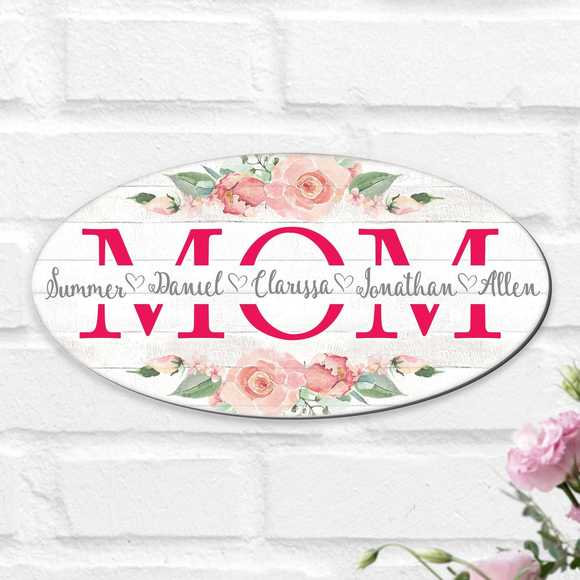 Personalized Signs - Custom Mom Sign With Children's Names 
