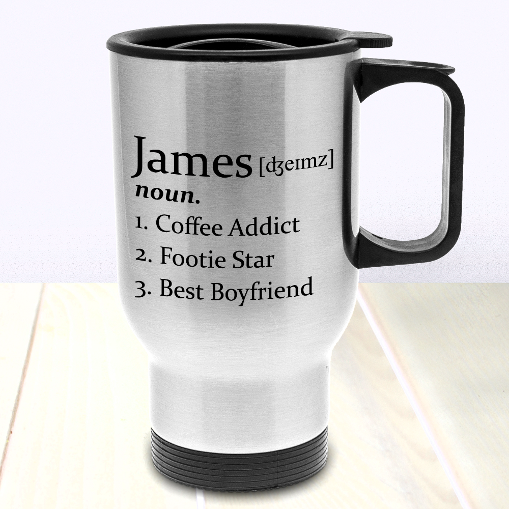 Personalized Travel Mugs - Personalized Definition Stainless Steel Travel Mug 