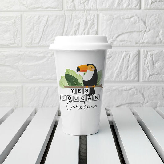 Personalized Yes Toucan Eco Travel Mug