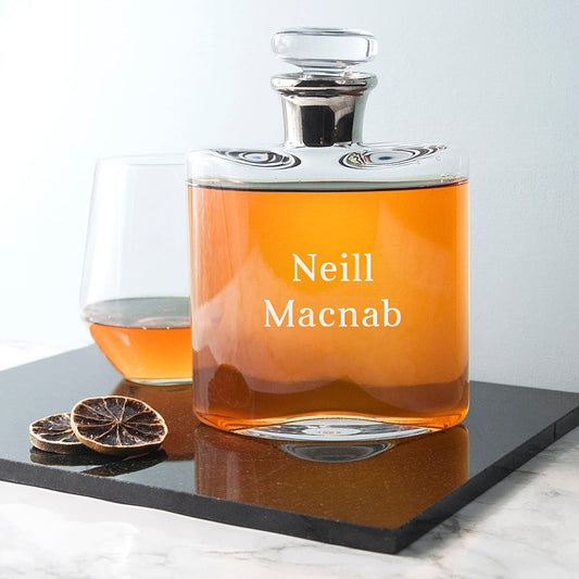 Personalised LSA Platinum Necked Whisky Decanter